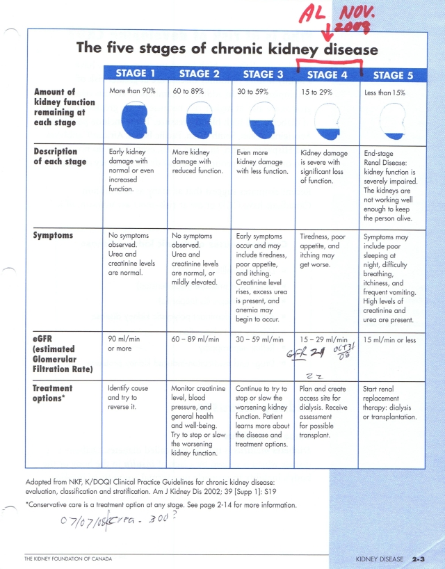 Stages Of Kidney Disease Chart